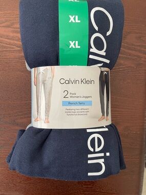 NWT Calvin Klein Women's Joggers 2-Pack - Navy & Heather Gray
